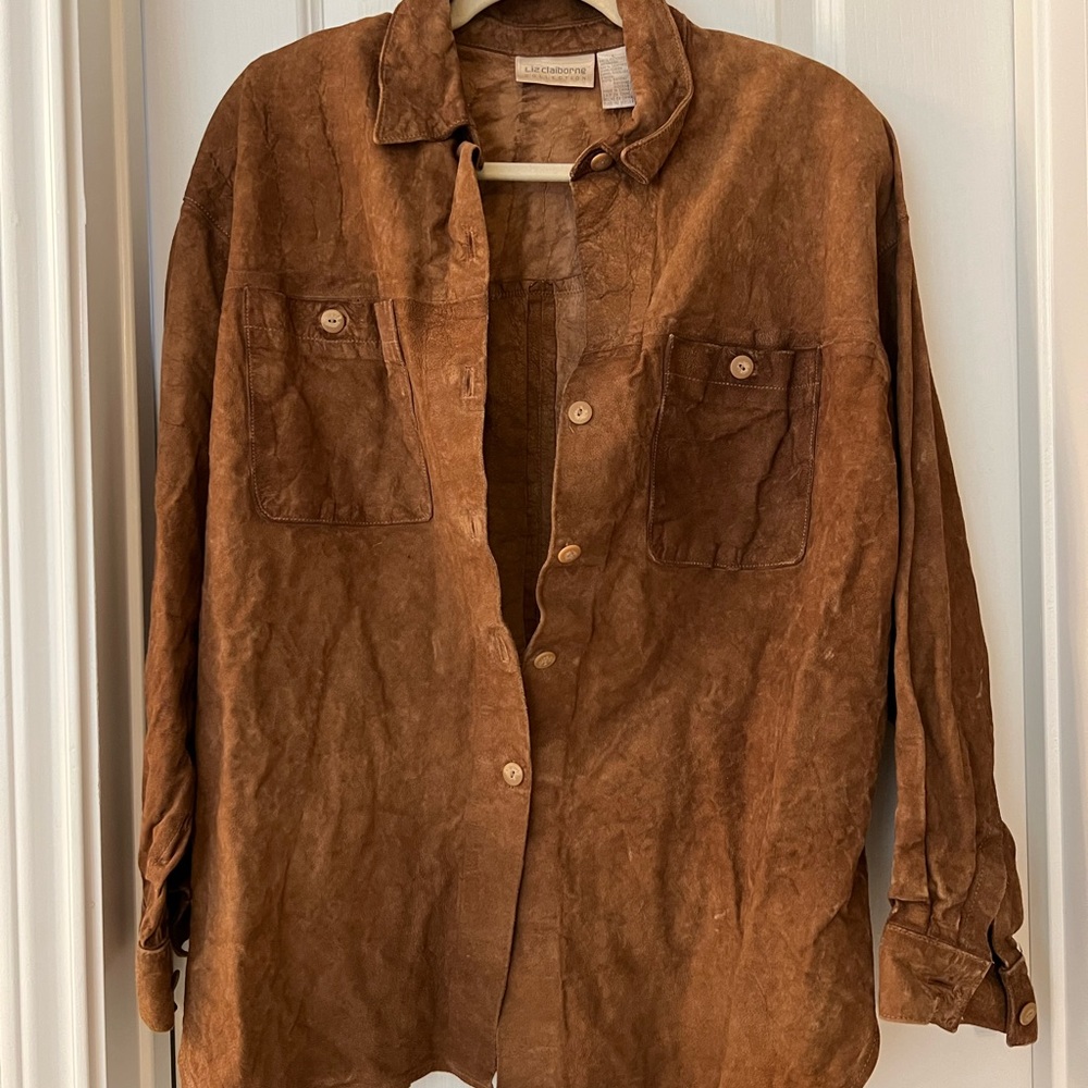 Liz Claiborne leather button up